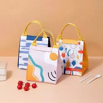 Kawaii термосумка-тоут для женщин и детей, школьная термоизолированная сумка-тоут для еды, маленькая сумка-холодильник 17X20X23.5CM