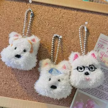 Kawaii West Highland Terrier Щенок Брелок Милая Плюшевая Мягкая Набивная Кукла Сумка Брелок Подвеска Женщины Девочки Подарок На День Рождения