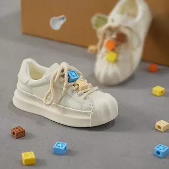 Kawaii Женская обувь Симпатичные женские туфли на шнуровке Off White Flat Vulcanized для трендов 2024 Распродажа 39 Весна Городская мода Y2k Новинка A 35