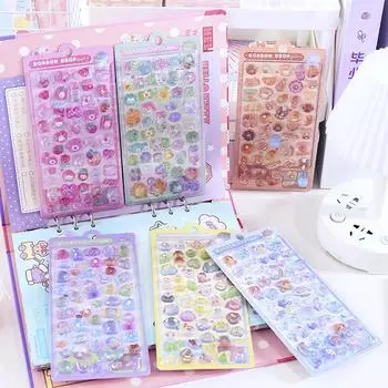 Kawaii Животные Мультфильм 3D Пушистые Наклейки Канцелярские Товары DIY Скрапбукинг Журнал Наклейки Клей Декор Художественные Принадлежности CuteStickers