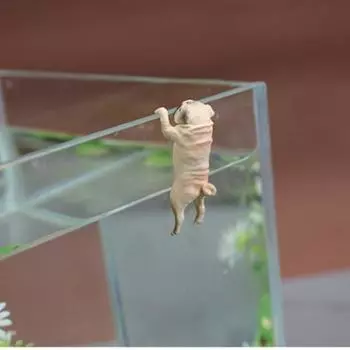 Кавайная мультяшная собака 3 шт. / 1 комплект Кулон для лазающей собаки Аквариум Стена аквариума Украшение ландшафта Креативный орнамент для собак Аквариум ПВХ 4x4cm