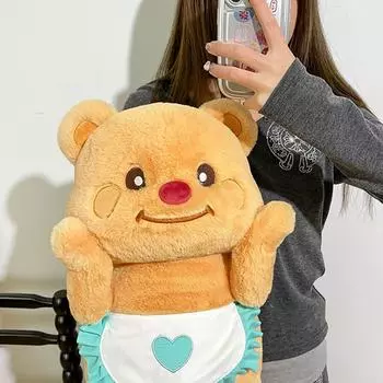 Кавайная шарнирная кукла, плюшевый медведь с маслом, фартук с бурым медведем, подвижный плюшевый медведь для детей, подарок на день рождения M