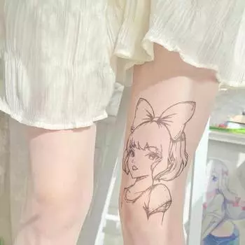 Кавайные чулки с татуировкой для девочек, женские милые аниме-чулки, милые колготки Лолиты Y2k, тонкие колготки цвета кожи