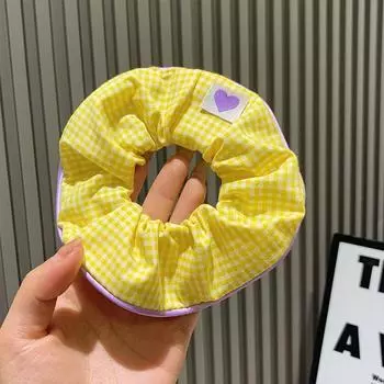 Кавайные клетчатые резинки для волос Женские Девочки Детские Милые Эластичные Резинки для волос Аксессуары Завязка Кольцо для волос Веревка Головной убор Украшение about 13 cm