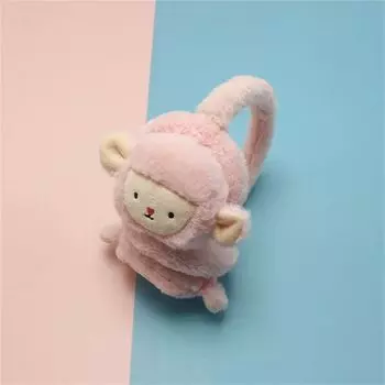 Кавайные зимние теплые наушники с изображением обезьяны, повязка на голову, плюшевые толстые и мягкие уши дубильная кора