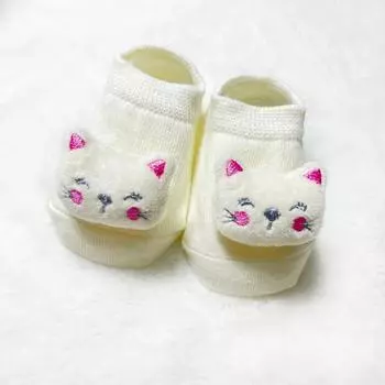 Кавайный Хлопок Младенец Малыш Мальчик Девочка Стич Одежда Корейский Милый Мультяшный 3D Кукла Новорожденный Резина Противоскользящие Напольные Носки M (1-3years old)