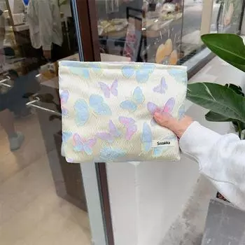 Кавайный Холщовый Дорожный Косметический Органайзер для Хранения Помад и Кистей для Макияжа, Туалетный Набор, Женская Милая Косметичка, Сумка-Органайзер 5x18x26 cm