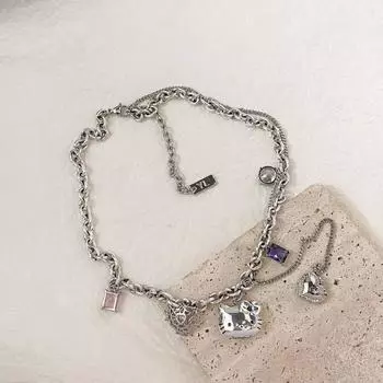 Кавайный Мультяшный Аниме Кулон-Подвеска из Бусин Hello Kitty для Женщин Девочек Цепочка для Ключицы Подвеска Подарки Ювелирные Аксессуары