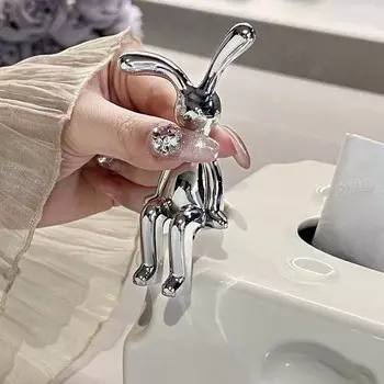 Кавайный орнамент кролика, креативный орнамент для рабочего стола, милые фигурки кролика, ящик для хранения, автомобильные аксессуары, офисный декор
