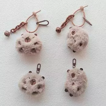 Кавайный плюшевый брелок с капибарой, мультяшный чучело, брелок для ключей, креативный брелок для ключей, сумка, подвеска, украшение для рюкзака A3