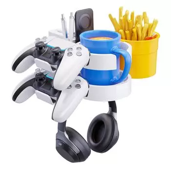 Kawanoshingei Drink Remote Item Настольный 360-градусный большой настольный пульт Easy White 7-в-1, подставка для контроллера/наушников, пульт/смартфон/маленький белый