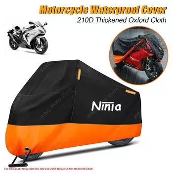Kawasaki Cover Waterproof For Kawasaki Ninja 400 650 300 250 250R Ninja H2 ZX14R ZX10R ZX6R Motorcycle Dust Rain Cover M оранжевый