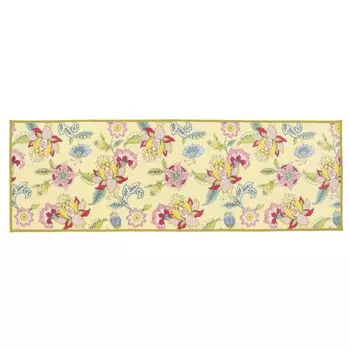 Kawashima Textile Cercon MINTON Kitchen Mat Synchronized Haddon Flower Yellow 50 x 150cm FT1234 Made in Japan жёлтый