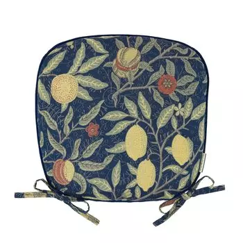 Kawashima Textile Cercon Morris Design studio Morris Design Studio Подушка для сиденья для столовой Fruit Dark Blue 45 x 43 см LN1729 Сделано в Японии Можно стирать Классика темно-синий