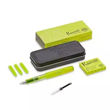Kaweco Kaweco перьевая ручка M Medium Ice Sports Set Highlighter желтый подлинный импортный продукт [с конвертером] 1,9 мм двойного назначения KAWECO-CHFP-BK жёлтый