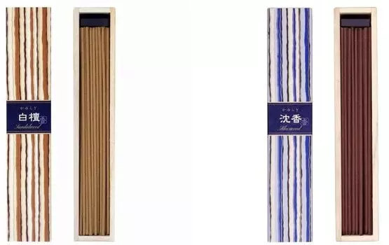 Kayuragi Assortment Incense Stand Included 40 Bottles per Box Burning Time Approximately 25 Minutes Room Incense Effect Sandalwood/Agarwood