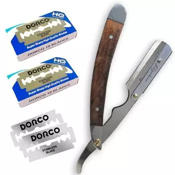 Kazakiri Dual Stain Впечатляющая бритва для гладкого бритья от профессионального бритвенного станка для бритья бороды и лица с 40 сменными лезвиями [Под присмотром