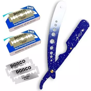Kazakiri Planet Blue Inspiring Close Shave Razor от профессионала для бритья бороды и лица с 40 сменными лезвиями Western Razor для мужчин