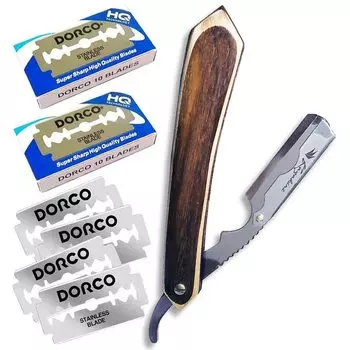 Kazakiri Starkwood Впечатляющая бритва для близкого бритья от профессионального бритвенного станка для бритья бороды и лица с 40 сменными лезвиями [Под присмотром