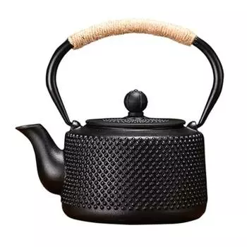KazeSo Iron Iron Iron Iron Direct Совместимость с IH Iron Cast Tea Ceremony Iron Tea Маленький чугунный чайник для кипячения в старом чугунном чайнике чёрный