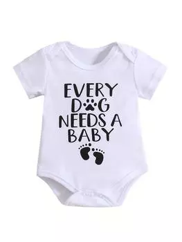 Каждой собаке нужен ребенок» — забавное и милое детское боди — идеально подходит для фотосессии мальчиков и девочек, нарядное платье 0-3m белый
