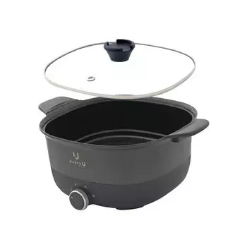 каждый электрический 3 регулировки температуры рифленая керамика со стеклом для одного для большого количества гриля горячая жареная U. Двуручный горшок, 5 л, уровни,