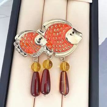 Каждый год есть более чем праздничная личность Рыбы Брошь Эмаль Новогодняя картина Рыба Брошь Свитер Сумка Аксессуары