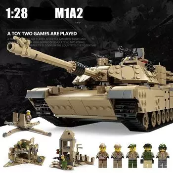 KAZI10000 Собранные строительные блоки M1A2 Tank Century Военная модель Hummer Детские развивающие игрушки