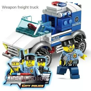 KAZI67252 Собранные строительные блоки, полицейская серия, детские развивающие игрушки, подарок для детского сада