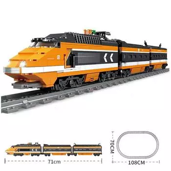 KAZI 98223 1260 шт. Technic электрический Sky высокоскоростной поезд на батарейках Horizon Express Building Block игрушки для детей