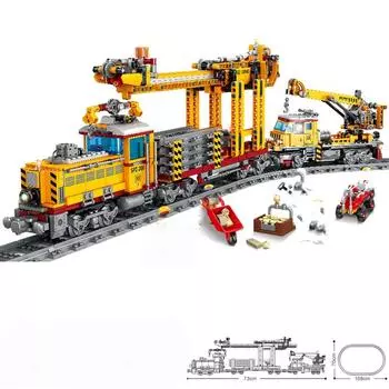 KAZI 98253 электрический поезд со светом и звуком, детские собранные развивающие строительные блоки, поезд, игрушки для детей