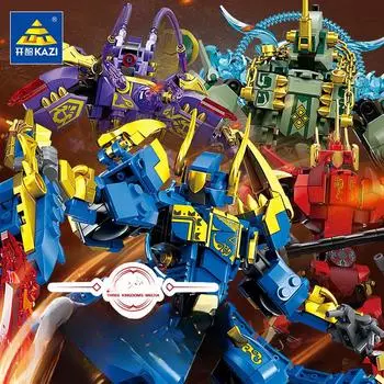 KAZI Magic Three Kingdoms Cao Cao Lu Bu Xu Zhudiwei мальчик сборка строительных блоков игрушка в подарок без коробки