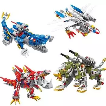 KAZI механический тираннозавр рекс для мальчиков в сборе, строительный блок, выброс, вооруженный динозавр, лев, детская кирпичная игрушка, подарок на день рождения