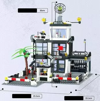 Детский строительный набор из пластиковых блоков Полицейский участок
