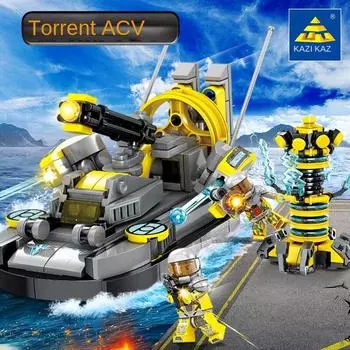 KAZI Red Alert серии Apollo Fighter для мальчиков, военные строительные блоки, маленькие частицы, детские собранные игрушки