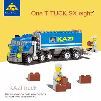 KAZI Собранный строительный блок, грузовик, интеллект, головоломка, игрушка в подарок для детей 6409