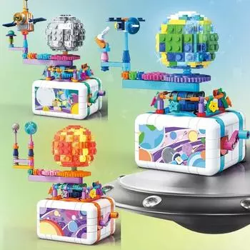 KAZI Солнечная система Свет Земля Луна Солнце Строительные блоки Космическая станция Кирпичи Научный эксперимент Развивающие игрушки для детей Подарок