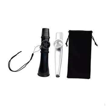 Kazoo Flute Musical Instrument Easy to Learn with Storage Bag Lanyard Portable for Stage, Show чёрный