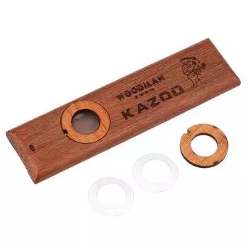 Kazoo Твердый Деревянный Журчащий Свисток Музыкальный Инструмент Группа Вечеринка Аккомпанемент Игрушка Мембрана Чехол Для Хранения Входит В Комплект Экологичный Удобный Детский