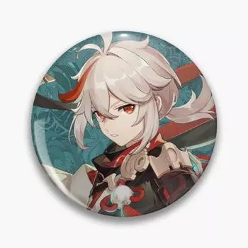 Kazuha Genshin Impact, мягкая пуговица, булавка, ювелирный значок, модный забавный милый подарок, воротник шляпы, мультяшная брошь, металлическая булавка на лацкане