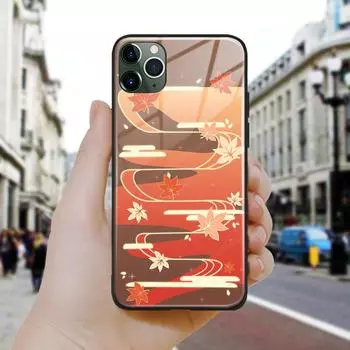 Kazuha Leaf Art Genshin Imapct силиконовый стеклянный чехол для телефона чехол для iPhone SE 6 6s 7 8 Plus X XR XS 11 12 Mini Pro Max OTHER Phone Model&TPU Silicone Case