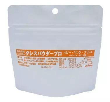 KB Farm Cress Powder Pro Baby Young Breed 80 г Crested Gecko Комплексный питательный корм для всеядных рептилий в период роста (Манго/Банан)