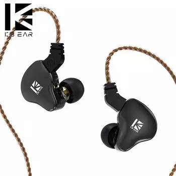 KBEAR KS2 Circle Iron Hi-Fi Музыкальные наушники Компьютерные мобильные игры Введите проводные наушники в ухо 3.5mm without MIC чёрный
