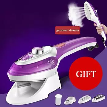 Kbxstart Отпариватель для одежды Паровая щетка для чистки утюгов Портативная гладильная ручная вертикальная отпариватель для одежды 220 В фиолетовый