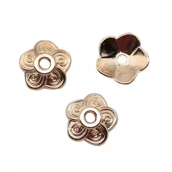 KC Золотой цвет, 100 шт., бренд: WYISYWG Шапочки для бусин Аксессуары Ремесла 9x9мм