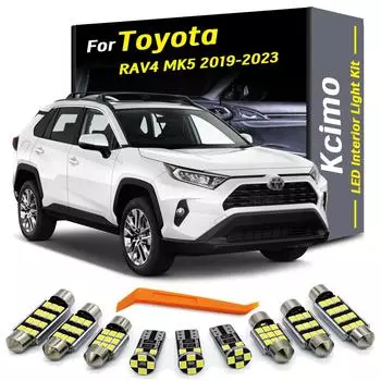 Kcimo 10 шт. комплект светодиодных ламп для салона автомобиля Toyota RAV4 MK5 5 В 2019 2020 2021 2022 2023 2024 комплект освещения багажника для чтения карт 10Pcs