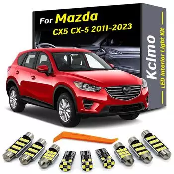 Kcimo 11 шт. светодиодных ламп для внутреннего плафона, комплект для чтения для Mazda CX5 CX-5 2011 2012 2013 2014 - 2018 2019 2020 2021 2022 2023 11Pcs белый