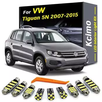 Kcimo 14 шт. светодиодный комплект для внутреннего купольного освещения для VW Volkswagen Tiguan 5N 2007 2008 2009 2010 2011 2012 2013 2014 2015 Аксессуары 14Pcs