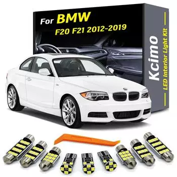 Kcimo 7 шт. светодиодный комплект для внутреннего купольного освещения для BMW 1 серии F20 F21 116 118 120 125 135 2012 2013 2014 2015 2016 2017 2018 2019 7Pcs белый