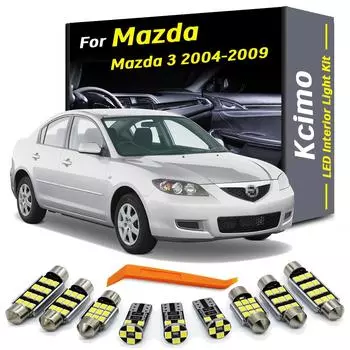Kcimo 8 шт. для Mazda 3 BK Hatchback Saloon Mazda3 2004 2005 2006 2007 2008 2009 светодиодный внутренний купольный светильник для чтения карт багажника комплект 8Pcs белый